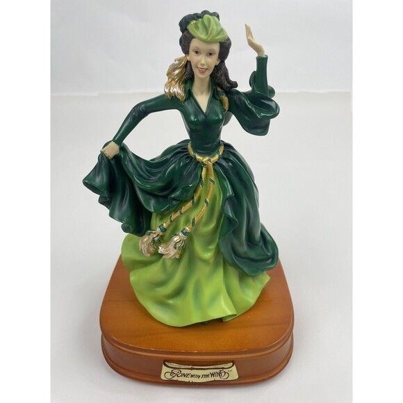 Gone With The Wind SCARLETT San Francisco Music Box Taras Theme Green Dress - Picture 1 of 8